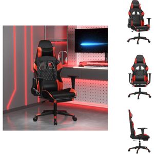 vidaXL Gamingstoel - Gamingstoelen - Televisiestoel - Racingstoel - Gamestoel met voetensteun kunstleer zwart en rood