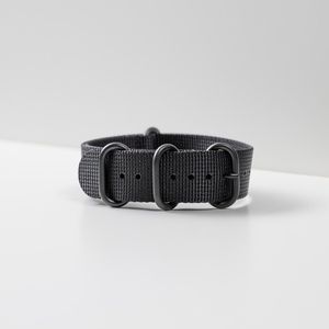 The Watch Lifestyle Store | Canvas horlogeband zwart 22 mm