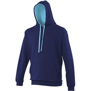 Awdis Varsity Hooded Sweatshirt / Hoodie (Oxford Navy/ Hawaïaans Blauw)