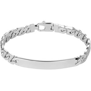 Zilver Gerhodineerde Graveerarmband gourmet plaat 6 1330513 20 cm