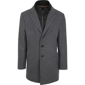 Suitable - Job Coat Wol Blend Grijs - Heren - Maat 46 - Slim-fit