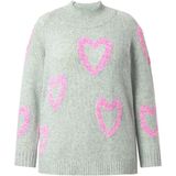 MIAMODA MIAMODA - Dames - Trui comfort fit hart van noppengaren - Licht natuurgroen - Maat 58+