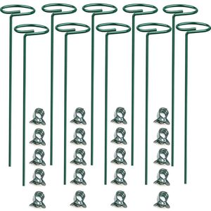 Inovra ® Verstelbare Groene Plantensteunen voor Tuin en Potten - Set van 10 Stuks, 30 cm Lang