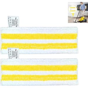2 stuks - Vervangende microvezel reinigingspads - Kärcher vloerdoeken voor stoomreinigers - Klittenbandbevestiging - geel - Vervangende dweilpads - binnen - familie