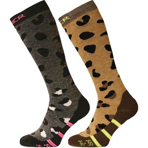 SINNER Ladies Ski Socks Placed Animal Double Pack Wintersportsokken Dames - Maat 39-41