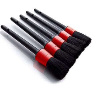 TLVX Auto Schoonmaakborstels – Interieur – Exterieur reinigen - Detailing Brush Set - Car Cleaning - Automotive Detail Cleaning Borstels voor het reinigen van interieur – exterieur – embleem - ventilator – luchtopeningen - Velgenborstels - 5 stuks