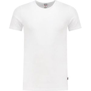 Tricorp 101012 T-Shirt Elastaan Fitted V Hals - Wit - XS