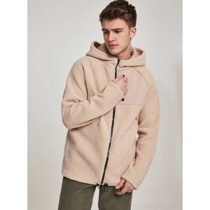 Urban Classics Winterjacke Hooded Sherpa Zip Jacket Darksand-XL