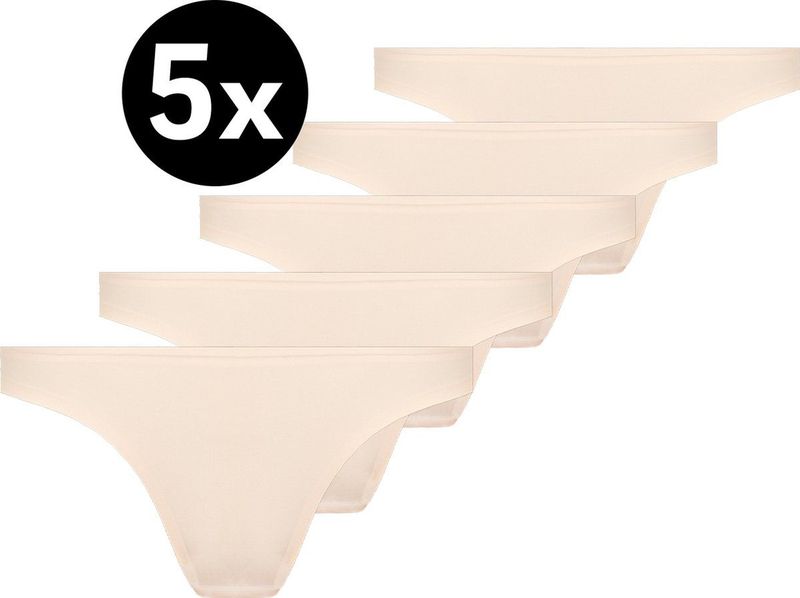Smilodox Smilodox Women String Slip Felisha 5er Pack Tanga - gevormd onder broek met normale tailleband - merk onderbroek multi -package onzichtbaar met naadloze graden ademend en handig