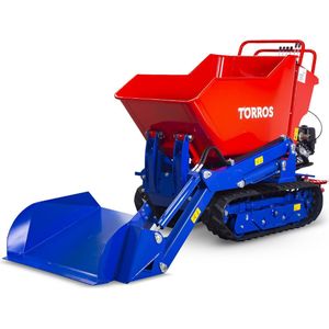 Hydrostatische mini rupsdumper met kantelbare schop 80kg, schepbak 800kg Honda 9pk Torros HRD800HA