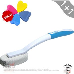 Borvat® - Toiletborstel met puimsteen - Lange steel voor effectieve vlekverwijdering + Gratis premium siliconen deurstopper - 4 stuks - Voorkomt deur botsingen en schade - Eenvoudig te installeren