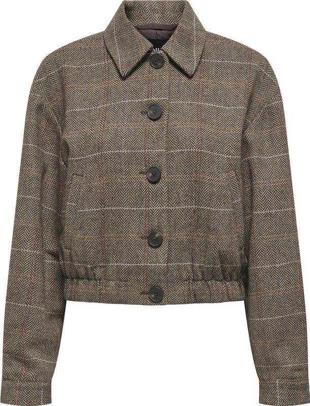 Only - Onlricca Life Check Jacket - Damesjas - Seal Brown - Regular Fit