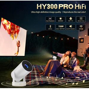 Projector Hy300 Pro - Mini beamer - 4K Android 11 Dual Wifi6 - 260Ansi - Allwinner H713 Bt 5.0 1080P 1280*720P - Home Cinema Outdoor Projetor