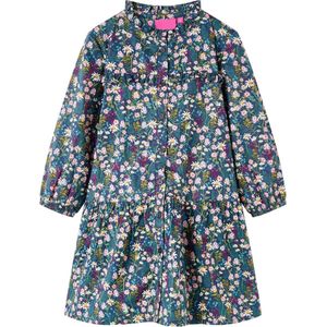 vidaXL - Kinderjurk - met - lange - mouwen - 116 - donkerblauw