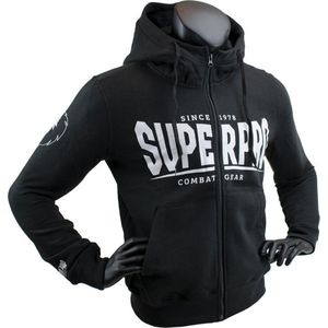 Super Pro Hoody met Rits S.P. Logo Zwart/Wit Extra Extra Large