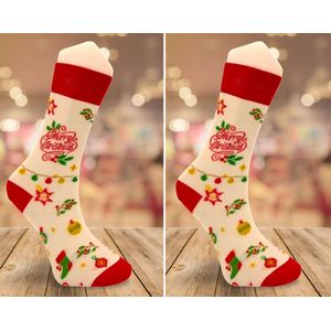 CHRISTMAS JOY / KERST VIEREN - SOKKEN - 2 Pack - Grappige Sokken voor Mannen & Vrouwen - One Size (41-46) Sokken - Humorvolle Huissokken - Geschenk voor Heren, Dames, Vader, Moeder, Vriendin, Zus, Oma - Cadeau SOCKY WOCKY