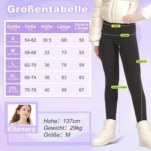 Thermolegging voor meisjes - Gevoerde, warme en elastische thermische broek voor kinderen