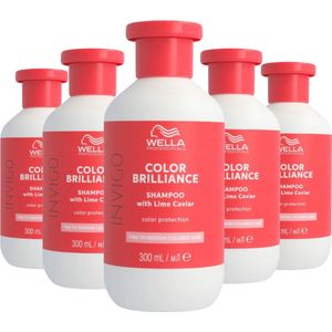 Wella Invigo Color Brilliance Shampoo Gekleurd & Fijn Haar 300ml - 5 Stuks - Voordeelverpakking