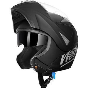 Opvouwbare integraalhelm voor scooter en motor, zwart, ECE-gecertificeerd, maat S (55-56cm)