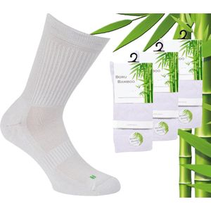 3 Paar Boru Bamboo Sport Sokken - Bamboe - Wit - Maat 35-38