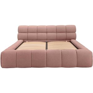 PASCAL MORABITO Bed met opbergruimte 180 x 200 cm - Stof - Roze - FORVIK van Pascal Morabito L 224 cm x H 95 cm x D 255 cm