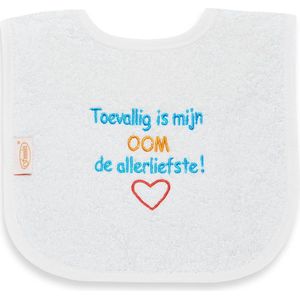 2 slabbetjes met tekst: toevallig is mijn oom de allerliefste / toevallig is mijn tante de allerliefste