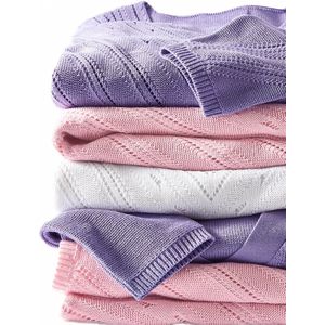 Opengewerkte trui met V-hals