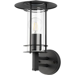 EGLO Lisio 1 Wandlamp Buiten - E27 - 30 cm - RVS - Glas - Zwart