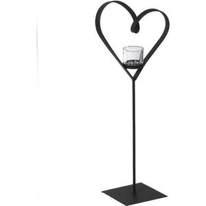 Decoratief hart van zwart metaal - Huwelijks geschenk - Huwelijks versiering - Trouwdecoratie - tafeldecoratie 60 cm Hoog