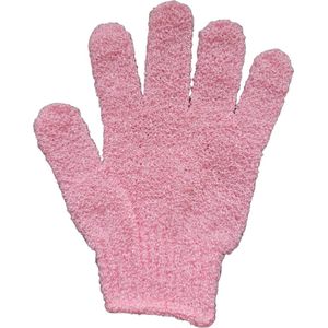 Scrubhandschoenen Exfoliërend 1 stuks – scrub washand – Douche & Bad – Verwijdert Dode Huidcellen – Herbruikbaar – Voor Zachte & Stralende Huid – Licht roze – Odaani