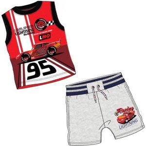 Disney Cars set - short + shirt - rood/grijs - maat 122/128 (8 jaar)