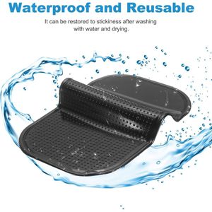 Universele antislipmat voor auto interieur - Wasbaar en herbruikbaar - Zwart - Anti-slip mat voor telefoon en sleutels - 20,5 x 7,5 cm