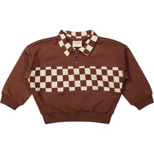 Viggo - jongens trui met rits - bruin - maat 80