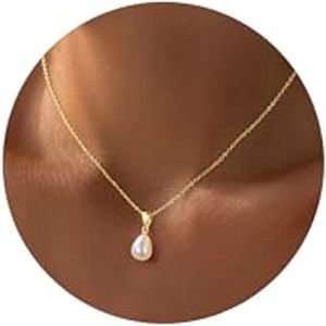 Elegante Vergulde Damesketting met Parels – 14 Karaat Choker Halsketting