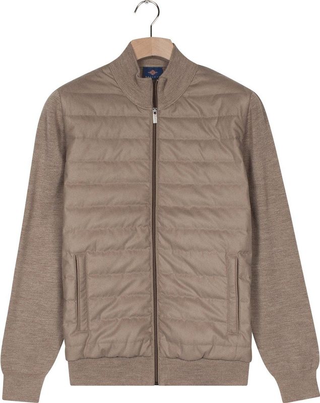 Baileys - Cardigan - Taupe - Horizontaal Doorgestikt - Licht Gewatteerd Vest