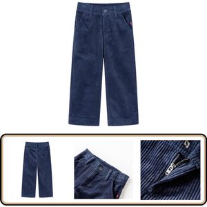 vidaXL Jongen - Kinderbroek - Kinderbroek 104 ribfluweel marineblauw - Meisjes - Blauwe Broek - Katoenen Broek
