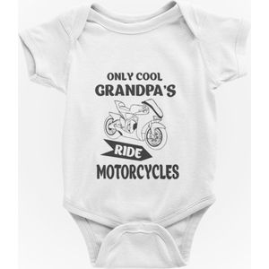 Passie voor stickers Baby rompertje: Only cool GRANDPA'S ride motorcycles 50/56