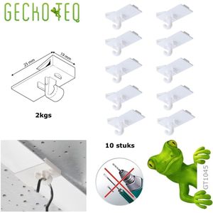 GeckoTeq GT1045 10 x Plafondclip voor systeemplafonds – met geïntegreerde ophanghaak - 2kg - per 10 stuks