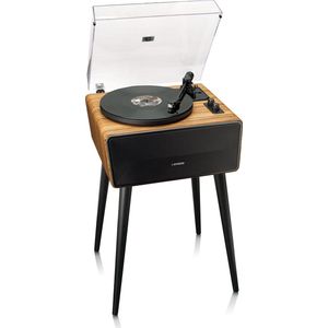 Lenco Bluetooth Platenspeler - 4 Ingebouwde Speakers - Platenspeler op poten - LS-570OK - Eikenhout