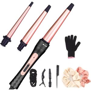 3-in-1 Krultangen set - Grote en kleine krulset met accessoires - Keramische coating