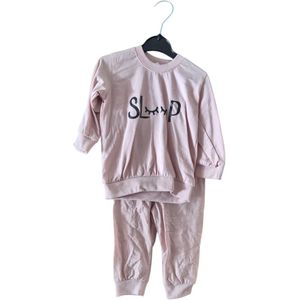 Pyjama met opdruk - Sleep - Licht roze - 56/62