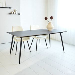 Dimehouse Eettafel Jules Sintered Stone Marmerlook Grijs 170 x 90 x 76 cm - Marmer - Industrieel - Rechthoek