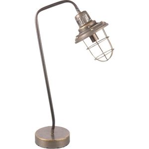 Clayre & Eef Bureaulamp 36*15*60 cm E14/max 1*40W Goudkleurig Ijzer Rond Tafellamp