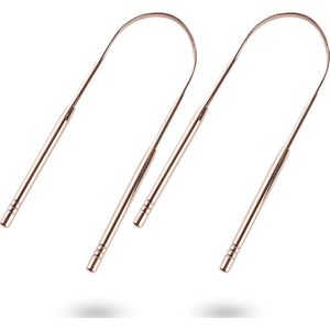 2 x Effectieve Tongschraper - 2 Stuks - Tongreiniger - Mondverzorging - Rose Goud - E Shoppr®