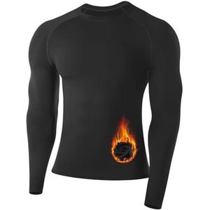 Heren Thermisch Compressieshirt met Lange Mouwen - Fleece Gevoerd Top voor Koud Weer