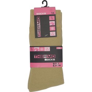 EXTRA warme winter dames sokken - Wol - Beige - Maat 36/41 - 4 Paar  chaussettes socks