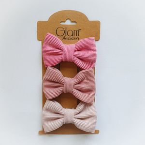 Haarstrikken - 3 stuks - Roze, Oudroze, Lila