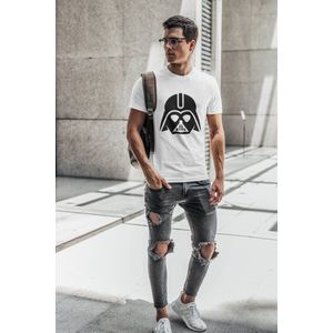 Rick & Rich - T-Shirt Darth Vader 2 - T-Shirt Star Wars - Wit Shirt - T-shirt met opdruk - Shirt met ronde hals - T-shirt Man - T-shirt met ronde hals - T-shirt maat XXL