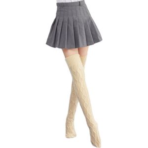 Winter dikke sokken - Overknee sokken - 75 cm lang - Geschikt voor beenomtrek onder 48 cm - Geschikt voor yoga en dans - Hoge elasticiteit - Antislip en niet te strak - Versterkt hielontwerp - Antislip en antislip - Sokken - Warme sokken