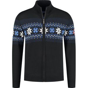 John Brillant Noors heren vest Merino - fijn gebreid - Merino wol - zwart